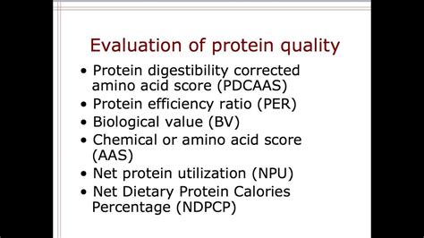 what are 3 ways of assessing protein quality
